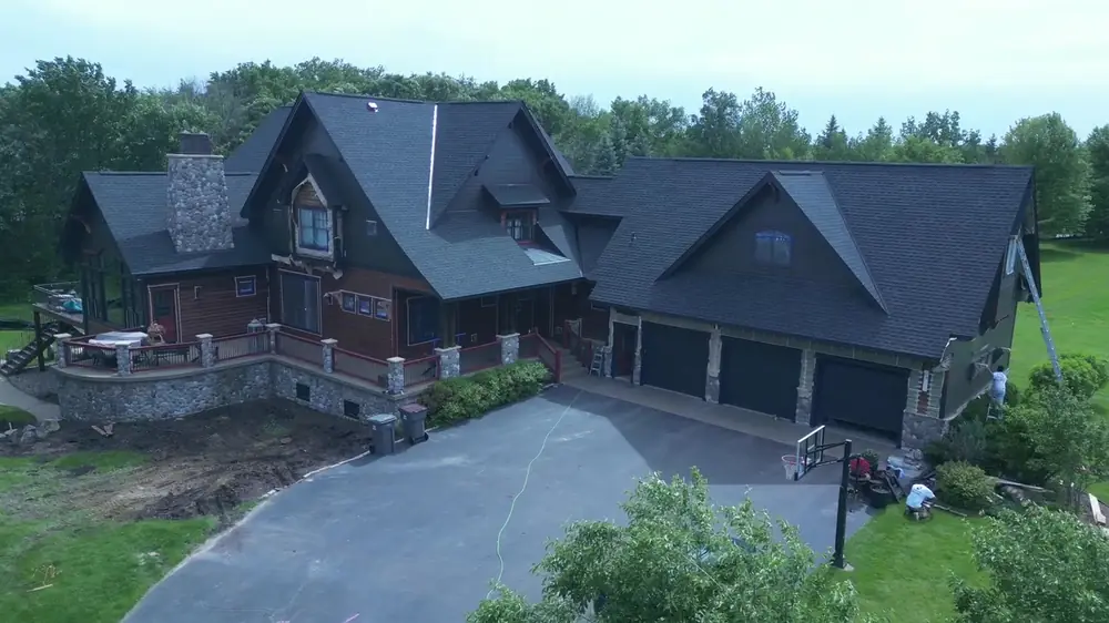 The front of the home with its new roof, before the exterior was repainted.